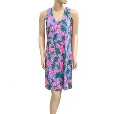 Lilly Pulitzer Floral Printed Shift Tank Mini Dress Resort Cotton M NEW 282429
