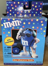 Vintage M M's Radio Shack "Blue Character Radio" with Headphones New Old Stock