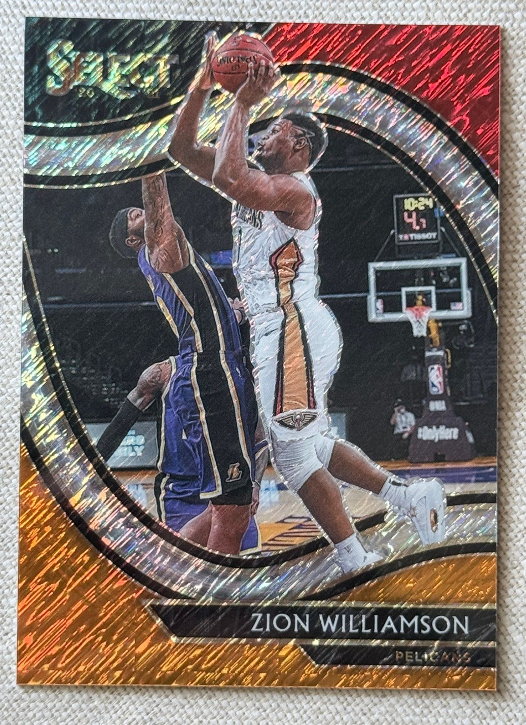2020-21 Panini Select #213 Zion Williamson Red White Orange Shimmer