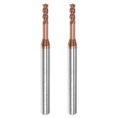 2.5mm x 15mm x 4mm x 50mm AlTiSin Coated Carbide 4 Flute Square End Mill 2pcs