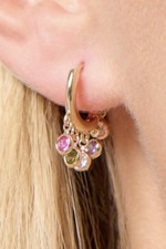 Next Aela Cubic Zirconia  Gold tone Hoop Earrings at NEXT 