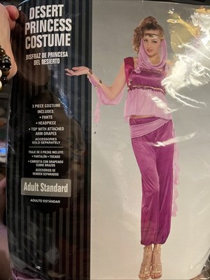 Desert Princess Adult Costume NEW Pants Headpiece Top w Arm Drapes Purple (S1)