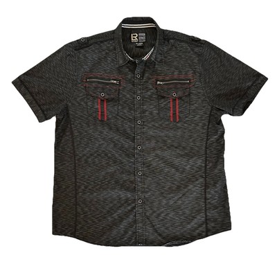 Men s LR Scoop Premium Quality Button Down Short Sleeve Shirt Size 2XL