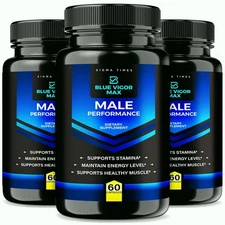Blue Vigor Max Pills for Men, Advanced Pills for Male Performance - 3 Pack