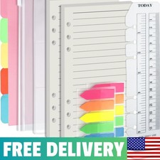 Complete A6 Planner Set: 90 Sheets, Translucent Pocket Colorful Index Stickers