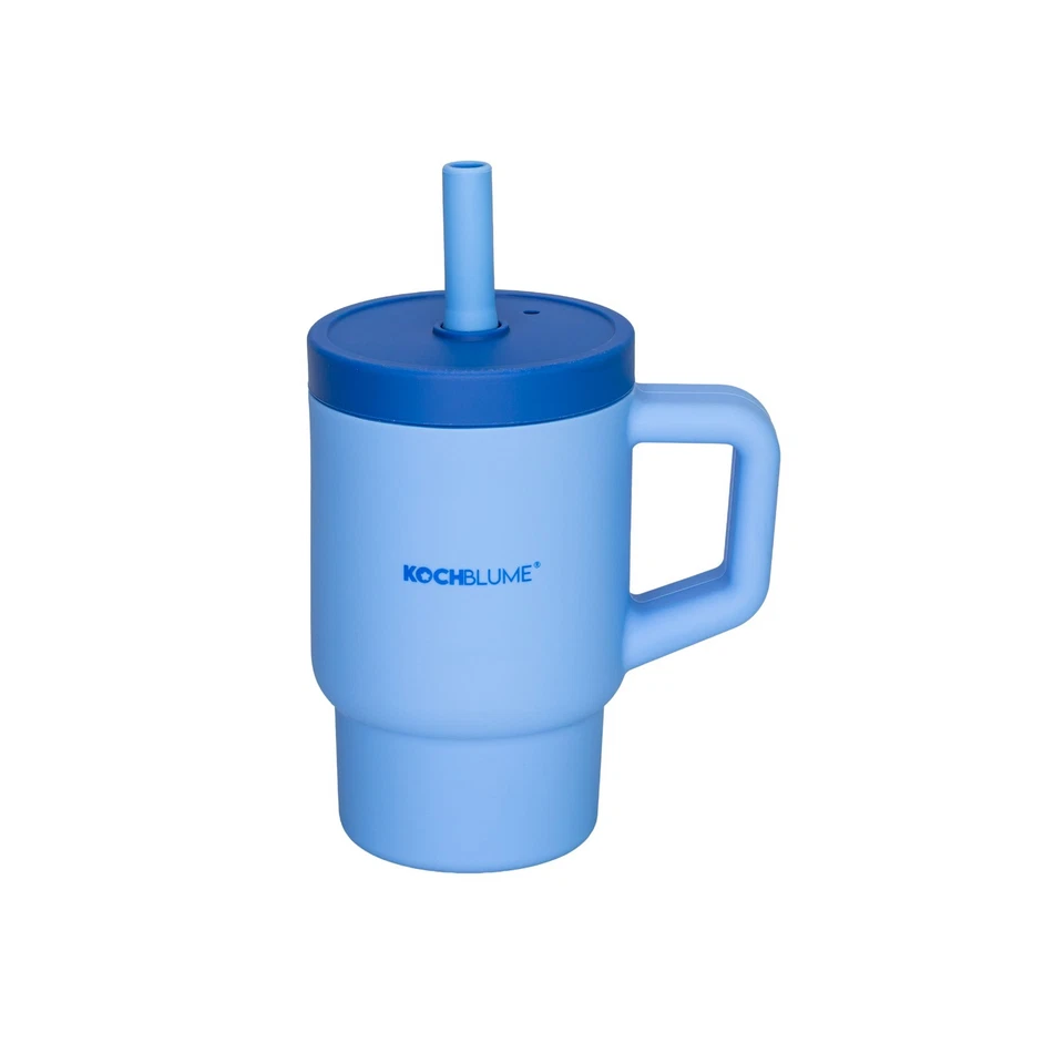 Kochblume Trinki Trinkbecher Blau 250 ml Silikon (BPA-Frei) Becher Halm - Bild 1 von 1