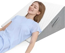 COOLBEBE Bed Wedge Pillow for Sleeping,12Inch Elevated Wedge Pillow for Sleep Ap