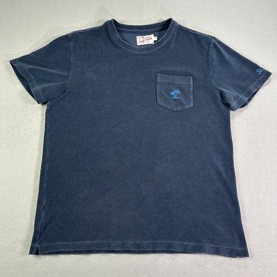 MC2 Saint Barth Terry Cloth T-shirt Mens Large (Med Fit) Blue Short Slv Portugal