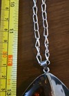 925 MG Stamped: Vintage Huge Aussie Modern Amber Pendant-24" Chain & Earring Set — photo 10