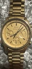 Seiko Quartz Chronograph Vintage Men's 37mm Gold Dial/Case Steel Bracelet