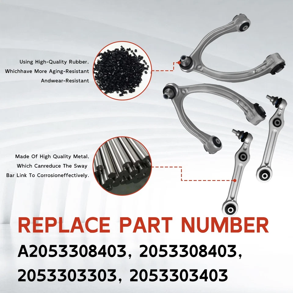 4X Kit de brazo de control para Mercedes-Benz C43 AMG 2017-23 A2053308403 2053303303 Foto 3 de 4