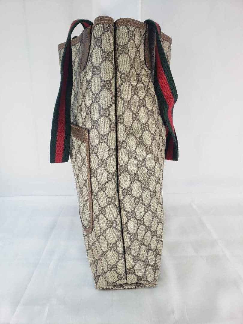 GUCCI Vintage Sherry Line GG Supreme Tote Bag B-013 Used Leather 37cm thumbnail 9