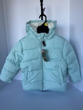 OZARK TRAIL LITTLE GIRLS MINT PUFFER JACKET, SZ 3T, HOODED W/ZIPPER, NEW W/TAGS