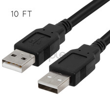 USB to USB Cable 10FT USB 2.0 Type A Male to Type A Male Cable Hard Drive Cord