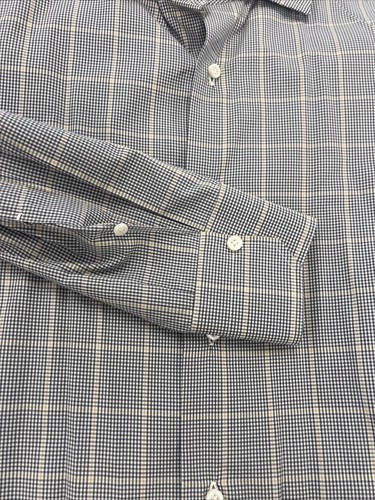 Isaia Men's Gray & Yellow Plaid Cotton Dress Shirt 17.5 - 44 $595 - Picture 7 of 10