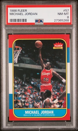 1986 Michael Jordan Fleer RC #57 PSA 8 - New Slab - POTENTIAL 9 REGRADE Opp