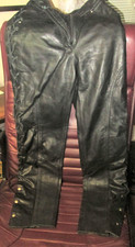 Harley Davidson Womens Motorcycle Leather Pants Laced  Snaps Size 8