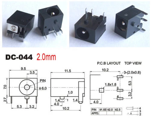 20PC 5.5mm x 2.1mm AC DC Power Jack PORT Socket 3pinFOR Notebook Computer DC044/ - Picture 1 of 3