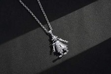 Women 925 Sterling Silver Clown Pendant (4mm Thick & 24 Inch Long) SP Necklace