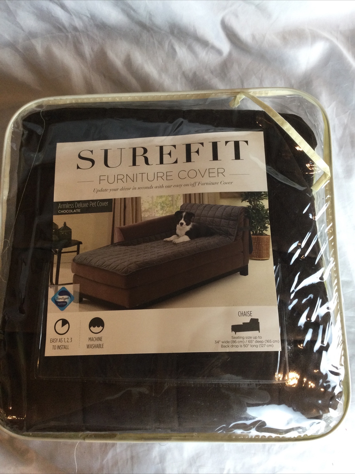 Sure Fit Armless Furniture Cover For Chaise Lounge Pet Cover Chocolate