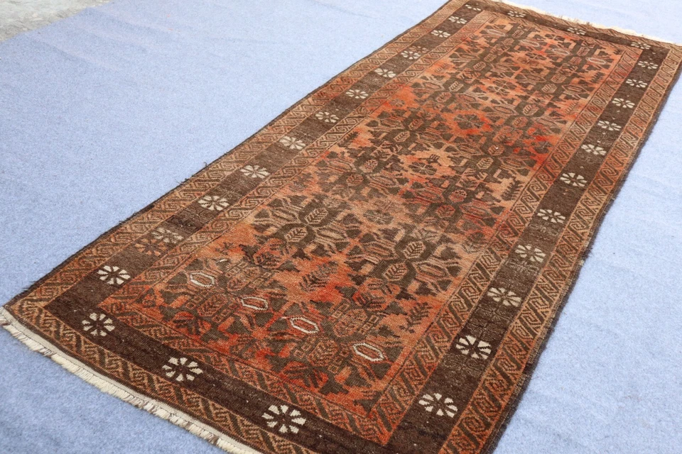 3x9 P_ersian Terracotta, any room decor, vintage handmade tribal. Details BeloW - Image 3 of 4