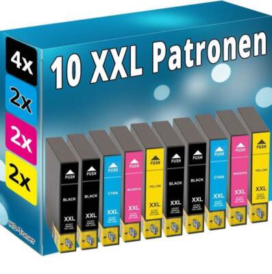 10 Druckerpatronen für Epson 604 XL Expression XP 2200 XP 3200 XP 4200 WF2950DWF