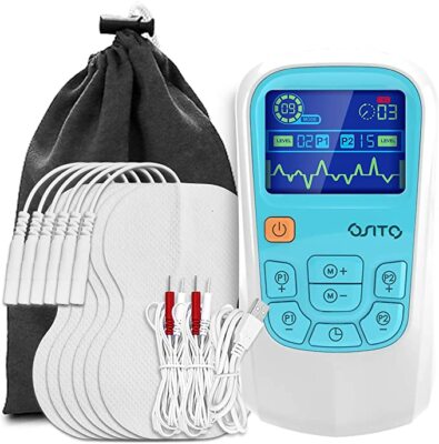 Rechargeable TENS Unit EMS Machine with 10pc TENS Pads Massager Back Pain Relief