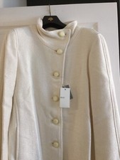 Emporio Armani Ladies Womens Ivory Jacket Dress Coat Size 44 / Uk 12-14 Rrp £600