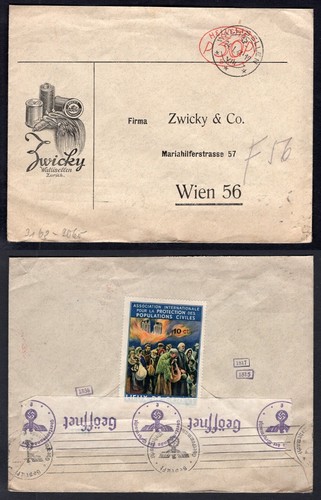 SWITZERLAND 1941 German Censored Advertising Cover to Austria, Cinderella Label