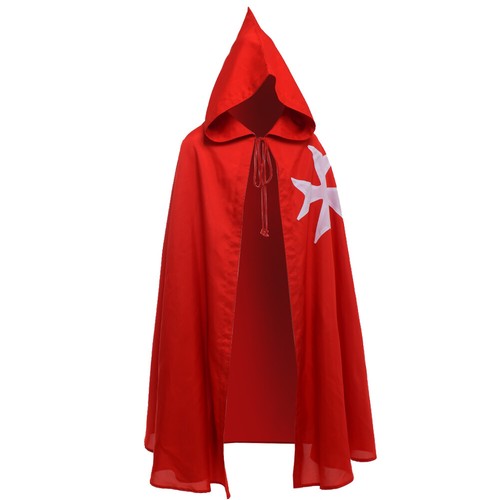 Medieval Mens Cloak Templar Knight Cloak Cape Tunic Halloween Knight Costume Set - Picture 23 of 38