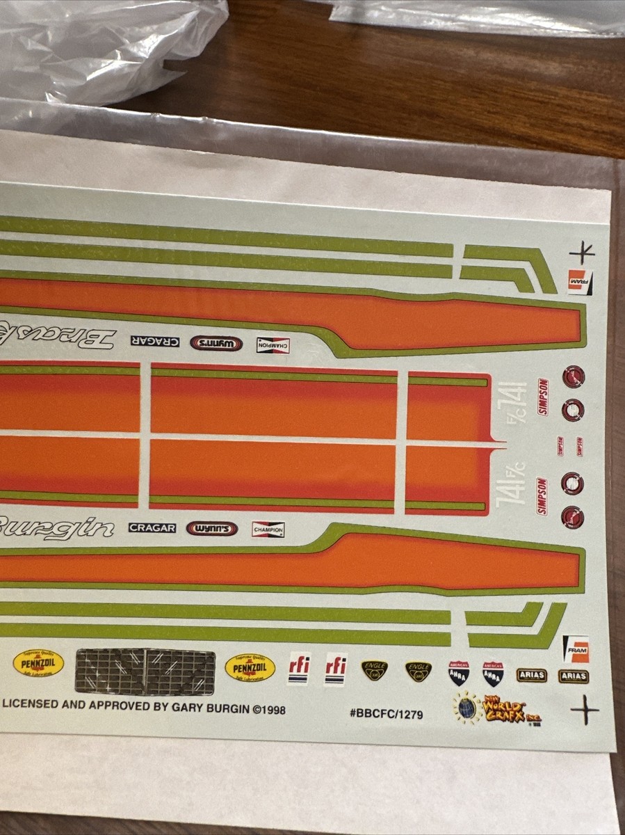 Slixx 70 Camaro RS Funny Car Decals 1/24 1279 for sale