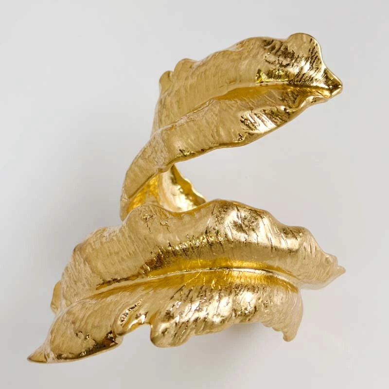 Zara Leaf Statement Bangle Cuff Retro Women Party Vacation Travel Jewelry Gift - Image 3 of 4