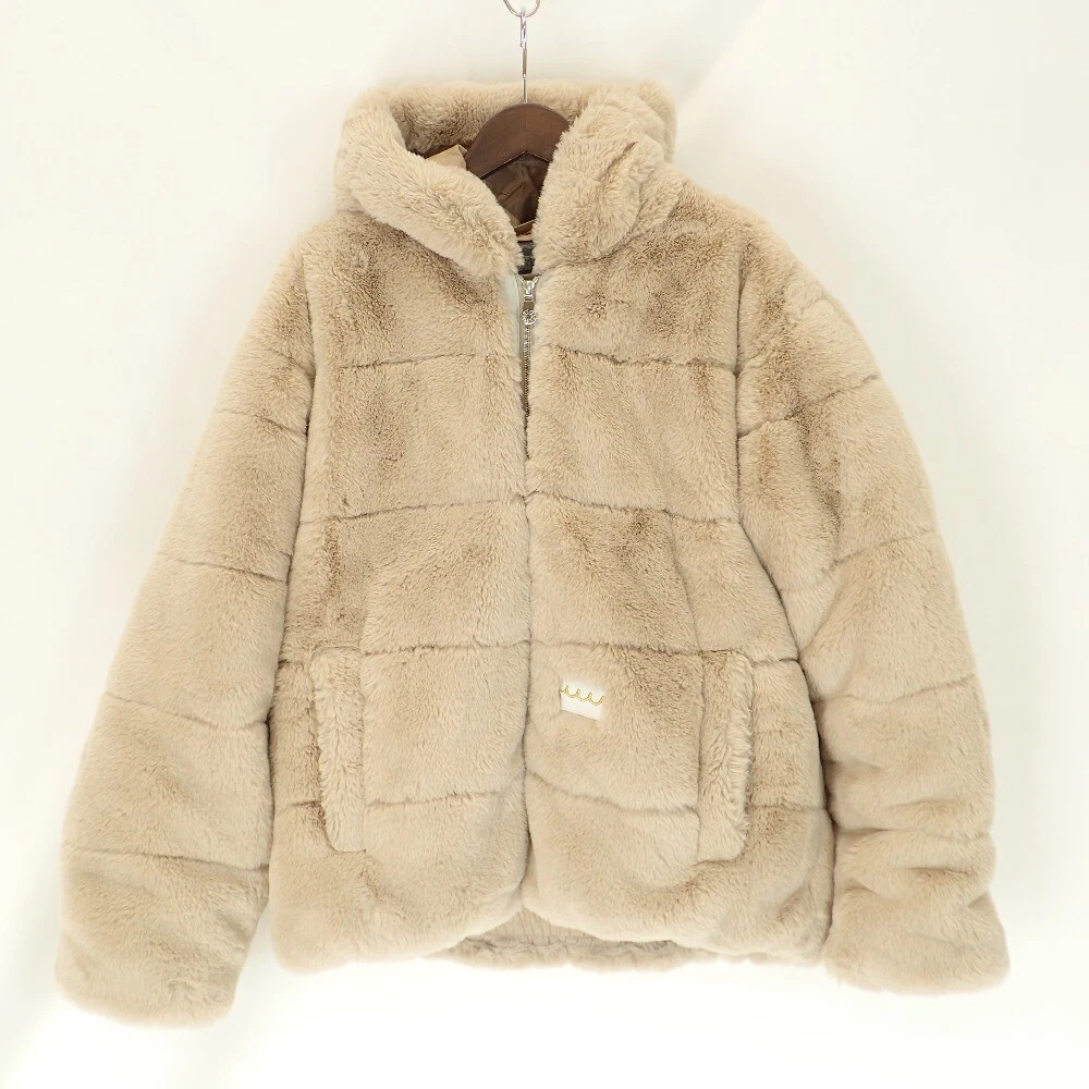 muta x ACANTHUS Beige MMAC-MA2219 Faux Fur Hooded Jacket 6 beige