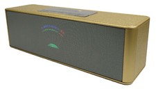 USB AUX Bluetooth Gold Beach Speaker W/ LED Lighting Portable Mini PC Speaker