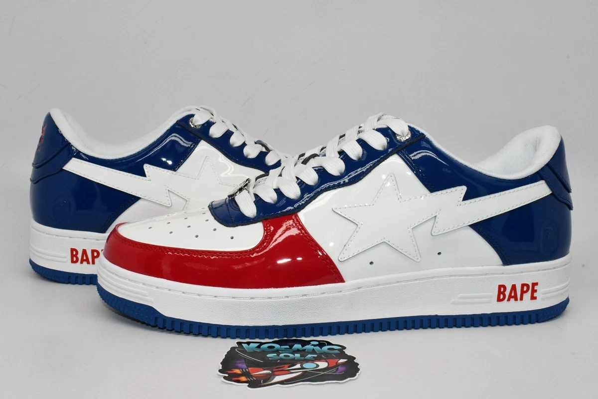 Bapesta red white best sale blue