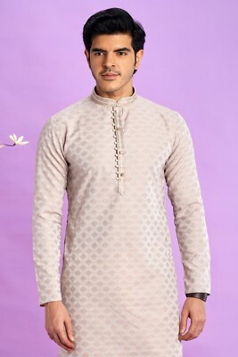 Indian Mens Designer Wedding Bollywood Gents Wear Kurta Payjama Dress