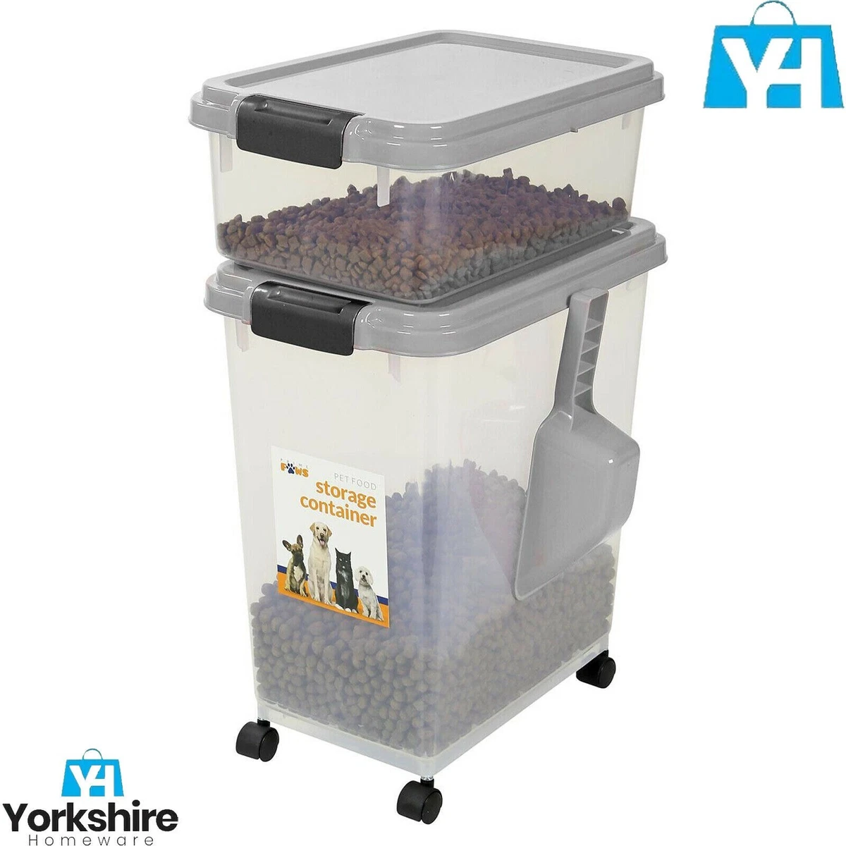 Locking pet top food container