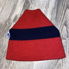 Vtg 80s 90s CB-SPORTS Red Warm Wool WINTER BEANIE Ski Hat Snowboard Cap Striped