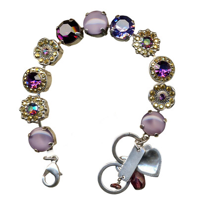 Mariana Bracelet Sophisticated Cyclamen Opal, Amethyst, Tanzanite, & Aurum Au...
