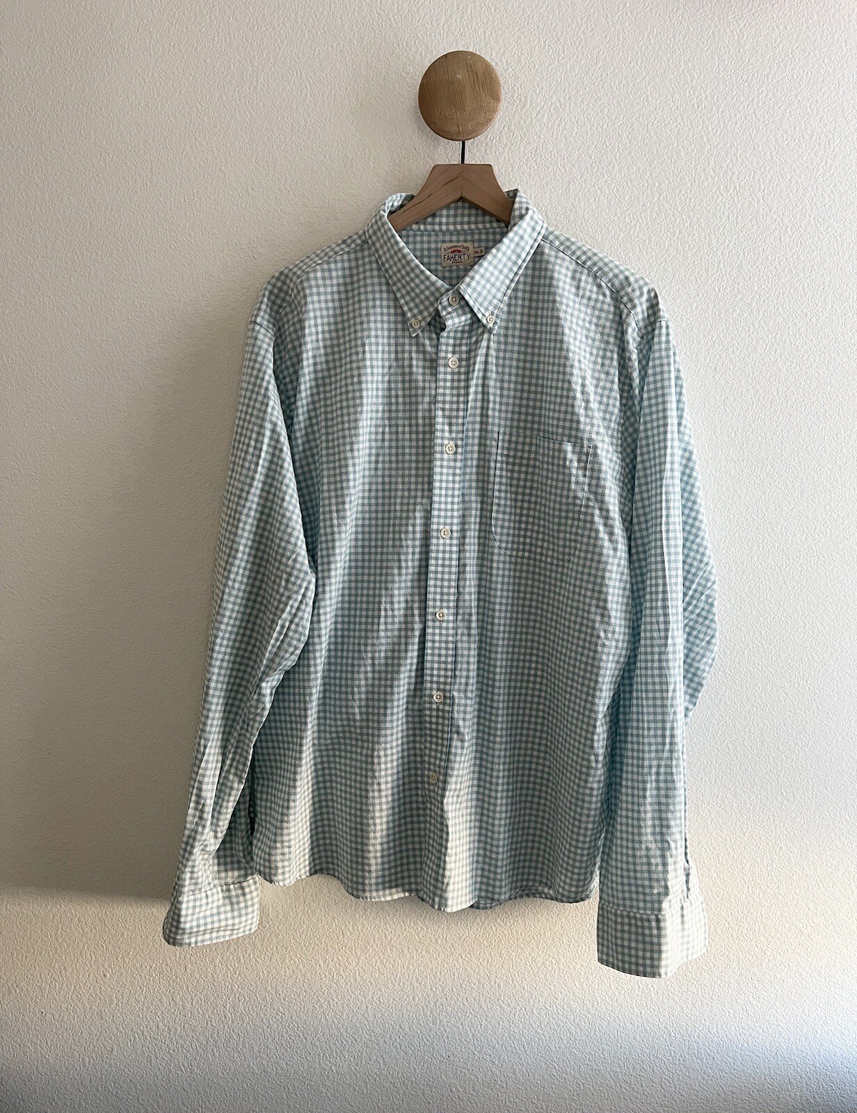Faherty Gingham Long Sleeve Button Down Shirt Siz… - image 1