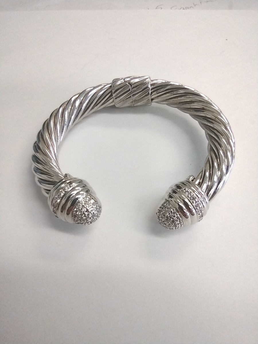 Boutons De Manchette David Yurman - Modèle Cable En Argent Sterling/14 Carats - Occasion