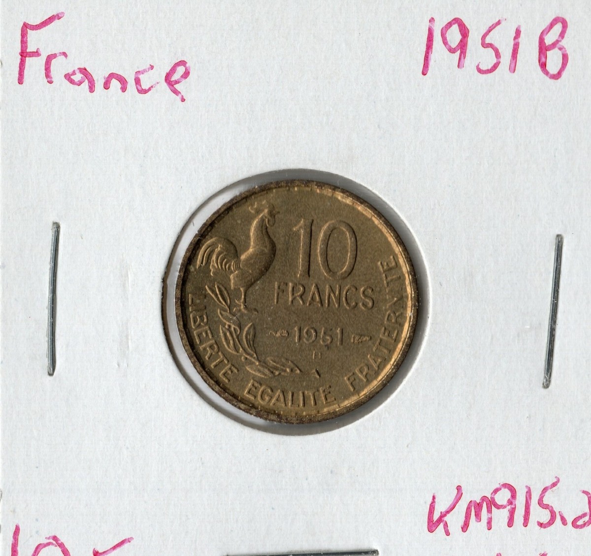 フランス 10 FRANCS 1951年 硬貨 Coin France 10 Francs 1951 B KM915.2 | eBay
