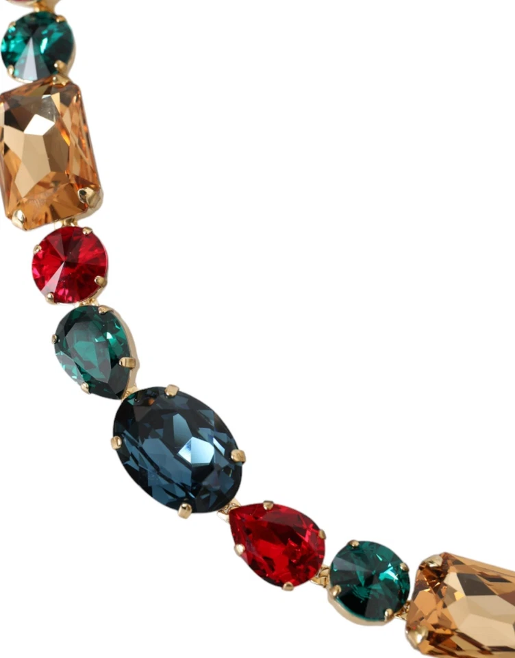 Cinturón DOLCE & GABBANA Cuero Azul Claro Cristal Cadena Cintura 85cm/34in 1210usd Foto 2 de 4