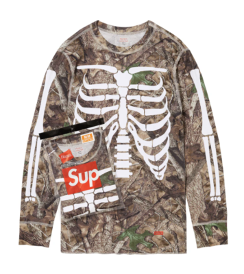 Supreme Hanes Bones Thermal Crew TrueTimber HTC Fall Camo L 