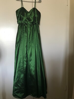 Alfred Angelo Green Satin Bridesmaid Evening Party Formal Gown/Dress | eBay