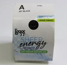 L'eggs Sheer Energy Women's Sheer Tights Jet Black Size A