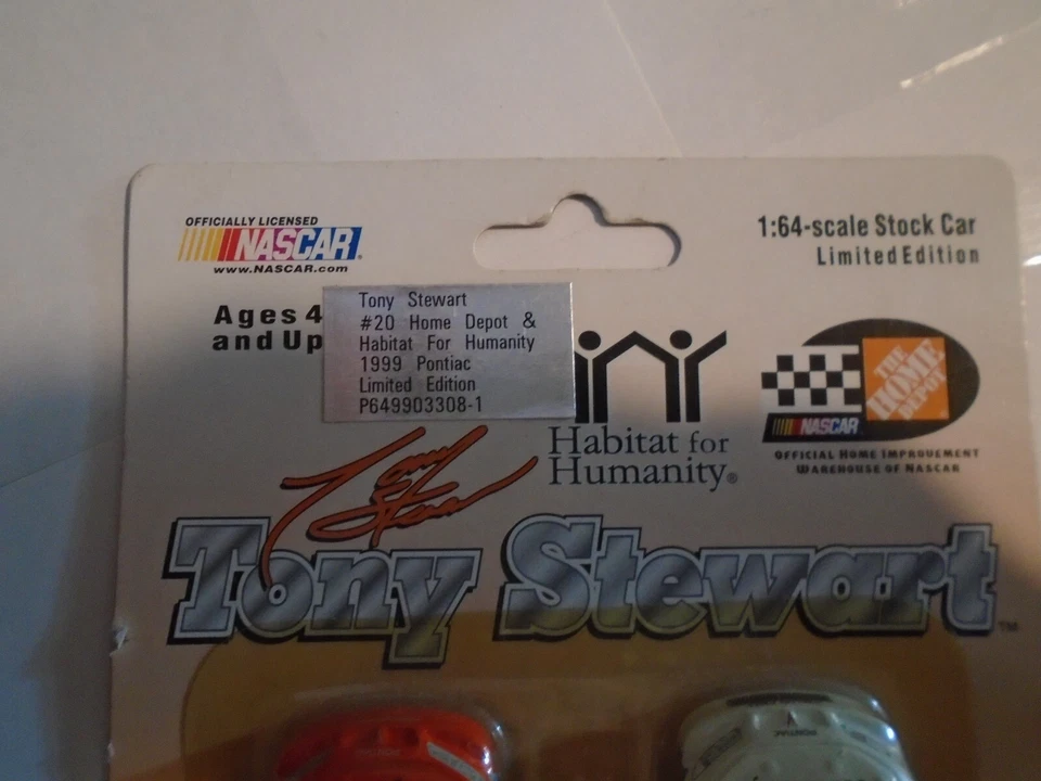 Action 1/64 Edizione Limitata, Tony Stewart #20, Casa Depot / Habitat Di Umanità - Immagine 2 di 4