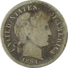 1894 Barber Silver Dime G Good 10c Coin Collectible SKU:CP687