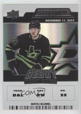 2022-23 Upper Deck Credentials Debut Ticket Access /999 Tier 1 Matej Blumel 1nj9