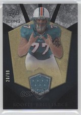 2008 Upper Deck Icons Rookie Brilliance Rainbow Gold Jerseys 20/99 Jake Long fm0